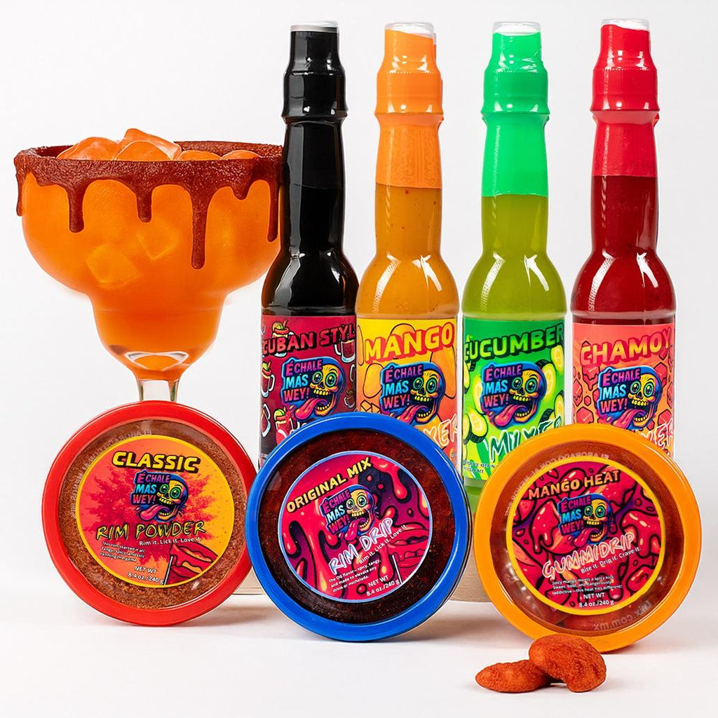 Mixers Set ECHALE MÁS WEY - Spicy Rim & Mixer Set - Cuban Style, Mango, Cucumber & More