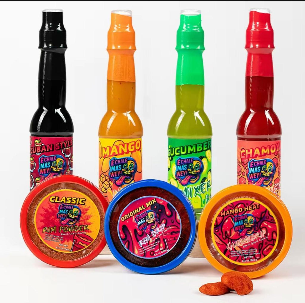 Mixers Set ECHALE MÁS WEY - Spicy Rim & Mixer Set - Cuban Style, Mango, Cucumber & More